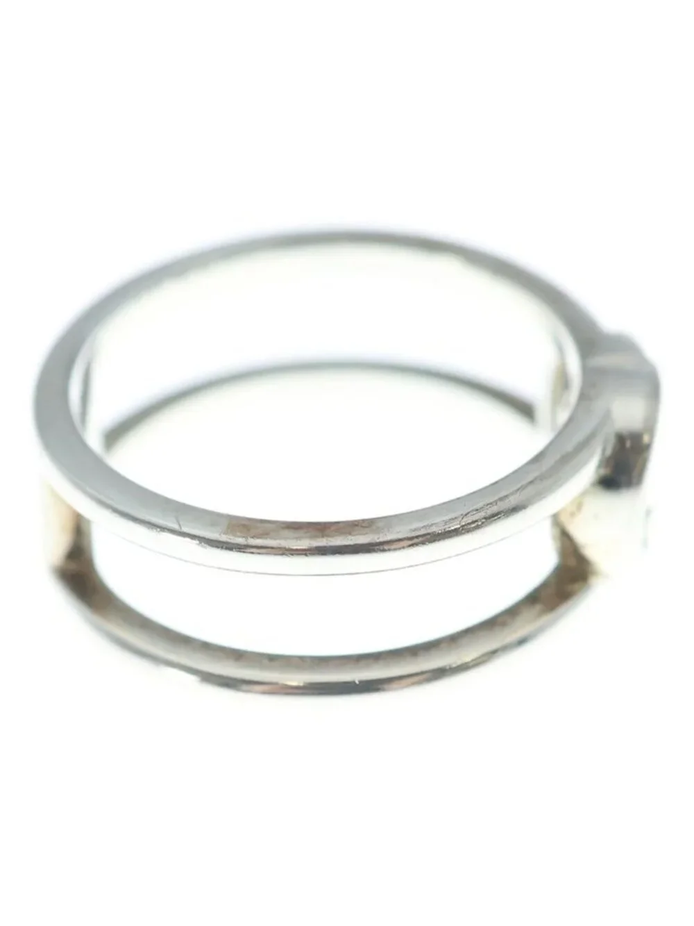 Gucci GG Interlocking Ring Logo Silver